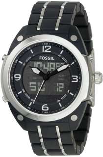 Mens FOSSIL Explorer Analog Digital Watch Black PRE OWNED  