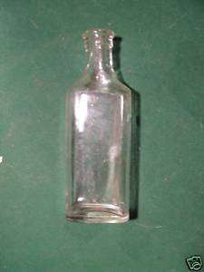 Antique 3oz Clear Glass Medicine Bottle  