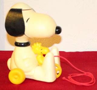 1972 Vintage Pull Toy Peanuts Snoopy & Wood Stock Hasbro  