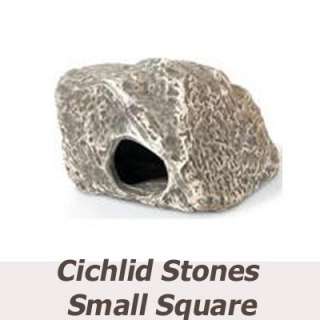 CICHLID STONES Ceramic Aquarium Rock Cave Small Square  