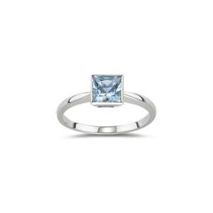  0.30 Cts Aquamarine Solitaire Ring in 14K White Gold 10.0 