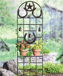 Country Western Metal Horseshoe Trellis  