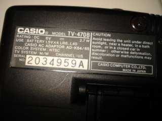 CASIO TV 470 TV 470B LCD POCKET COLOR TV REPAIR  