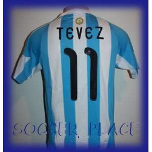  ARGENTINA WC HOME TEVEZ 11 FOOTBALL SOCCER JERSEY LARGE 
