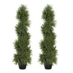   Pre Potted 3 Pond Cypress Artificial Topiary Trees