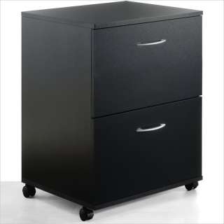   Mobile 2 Drawer Mobile Wood Black Filing Cabinet 687174060933  