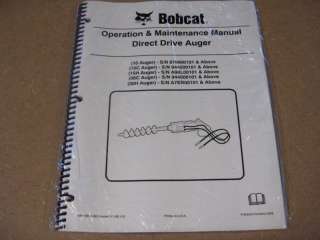Bobcat skid loader 10 15 30 post hole auger manual  