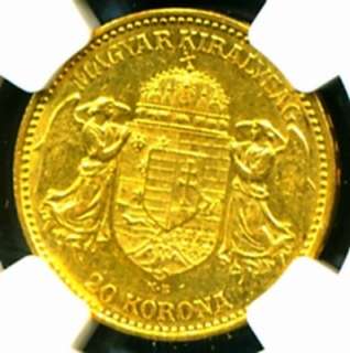 1898 AUSTRIA HUNGARY GOLD COIN 20 KORONA * NGC CERTIFIED GENUINE 