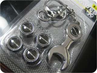 Mercedes Benz AMG Tire Valve Caps with Wrench Keychain  
