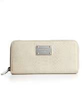 MICHAEL Michael Kors Handbag, Jet Set Monogram Silver Python Zip 