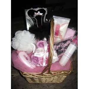 Avon GIFT BASKET * Sensual Pink Satin and Lace (Black and Pink Corsett 