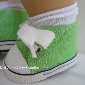 DOLL CLOTHES fits Bitty Baby Green Sneakers Gym Shoes  