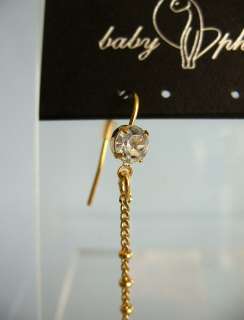 Baby Phat Gold Crystal Chandelier Dangle Earrings 623  