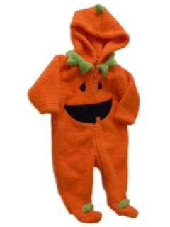 Infant Boys & Girls Plush Pumpkin Costume Faux Fur Sleeper Baby Outfit 