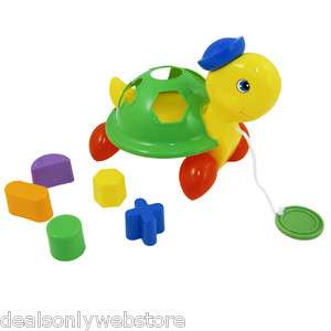 NEW Pull Along Shape Turtle Fun Educational Baby Toy  