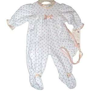    Preemie Baby Girls Nightie/Pajama/Footed Sleeper and Cap Set Baby