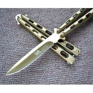  Folder Titanium Metal Practice Balisong Knife Trainer 