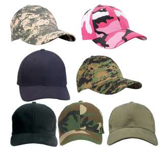 Solid Color/Camo Low Profile Military Ball Cap Hat  
