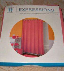 Preppy Wamsutta oRANGE Fabric Shower Curtain bATH dECOR  