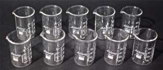 10 Beakers Graduated 100 mL w/ Spout Lab Glassware Chem  