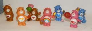 Vintage Lot 7 Mini PVC Care Bears Figurines Grumpy Friend Tenderheart 
