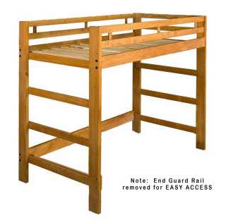 Twin Size Spirit Loft Bed Frame   Golden Oak Finish  