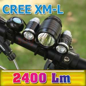   1x CREE XM L T6 LED + 2x XPE R2 LED 8.4v Bike Bicycle Light 6400mAh
