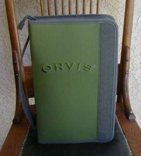 Green Canvas ORVIS Safe Passage Fly Binder~Organizer Bag  