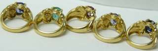 one Tiny birthstone Ring Charm 14K Gold ~ Sapphire  