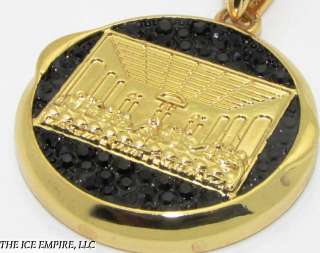 GOLD FINISH ICED OUT LAST SUPPER MEDALLION PENDANT P193  