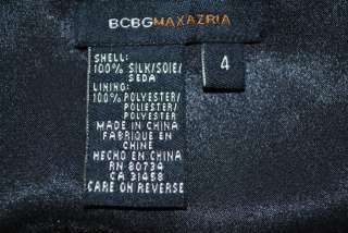 MINT BCBG MAX AZRIA SILK CHIFFON BLACK POLKA DRESS 4  