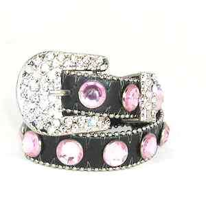 Bling Leather Dog Collar With Big Stones And Rhinestone Buckle  