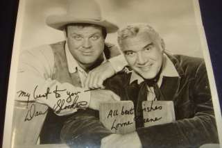 DAN BLOCKER & LORNE GREENE  HOSS & BEN CARTWRIGHT fascimile autographs 