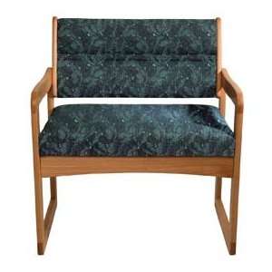 Bariatric Sled Base Chair   Medium Oak/Green Leaf Pattern 