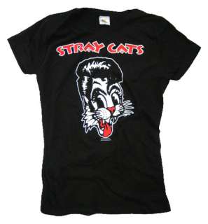 Stray Cats Brian Setzer Rockabilly Girls Black T Shirt  