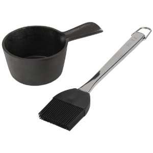   Cast Iron Sauce Pot with Stainless Handle Silicone Head Basting Brush