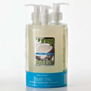   Coconut Lime Bubble Bath, Body Lotion and Shower Gel Caddy Trio