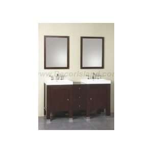   Bathroom Vanity Set W/ Two 3 Hole Ceramica Sinktops & 2 Wood Framed