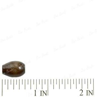 650 Brown Wood Wooden Rice Charm Spacer Bead 6x4mm WB63  