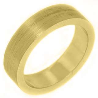   WEDDING BAND ENGAGEMENT RING 14KT YELLOW GOLD BRUSHED SAND FINISH 6mm