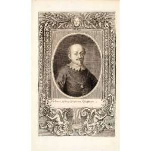  1722 Copper Engraving Portrait Johann Hans Ludwig Graf Von 