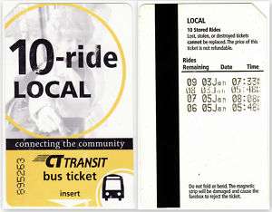 Connecticut (CT Transit) Bus Ticket Pass, XF.  