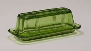   Depression Glass Elongated Butter Dish Covered Butter Dish  