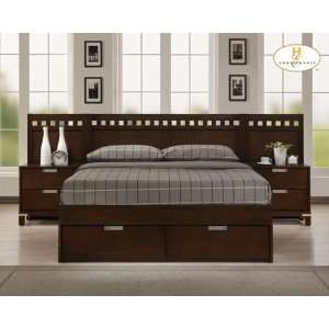    Queen Platform Bed w/ Storage Footboard Bedroom Set