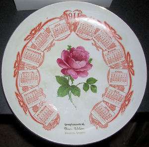 1911 CALENDAR Plate, ROSE, STAYTON, OREGON Chas. Gehlen  