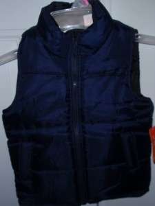   Zip Front Poly Fill Vest  Sizes XS S M L XL  Navy Blue or Camouflage
