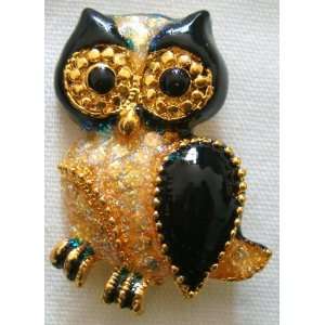   Vintage Inspired Gold Tone Owl Bird Animal Pin Brooch 