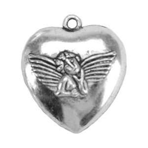 Blue Moon Angel Metal Charms Heart Angel Antique Silver 4/Pkg ANMTLCHM 