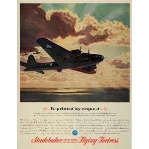   Engine Flying Fortress Boeing Bomber WWII   Original Print Ad Home