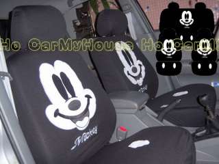 New Mickey Mouse Smile Car Seat Covers Black  